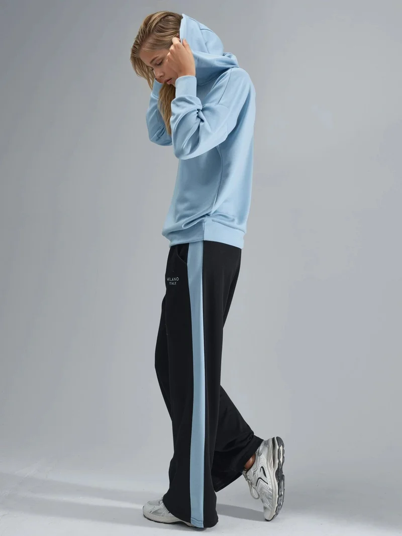 هيكاب طقم نسائي قطعتين مودال واسع بأكمام طويلة مطرز من مجموعة بيرسان